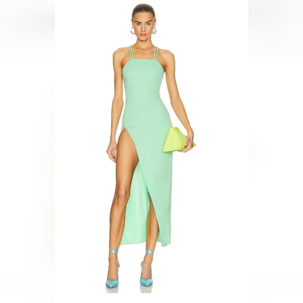 THE ATTICO Fujiko Midi Dress in Mint Green Size 38 US 0 Sleeveless Midi Slit